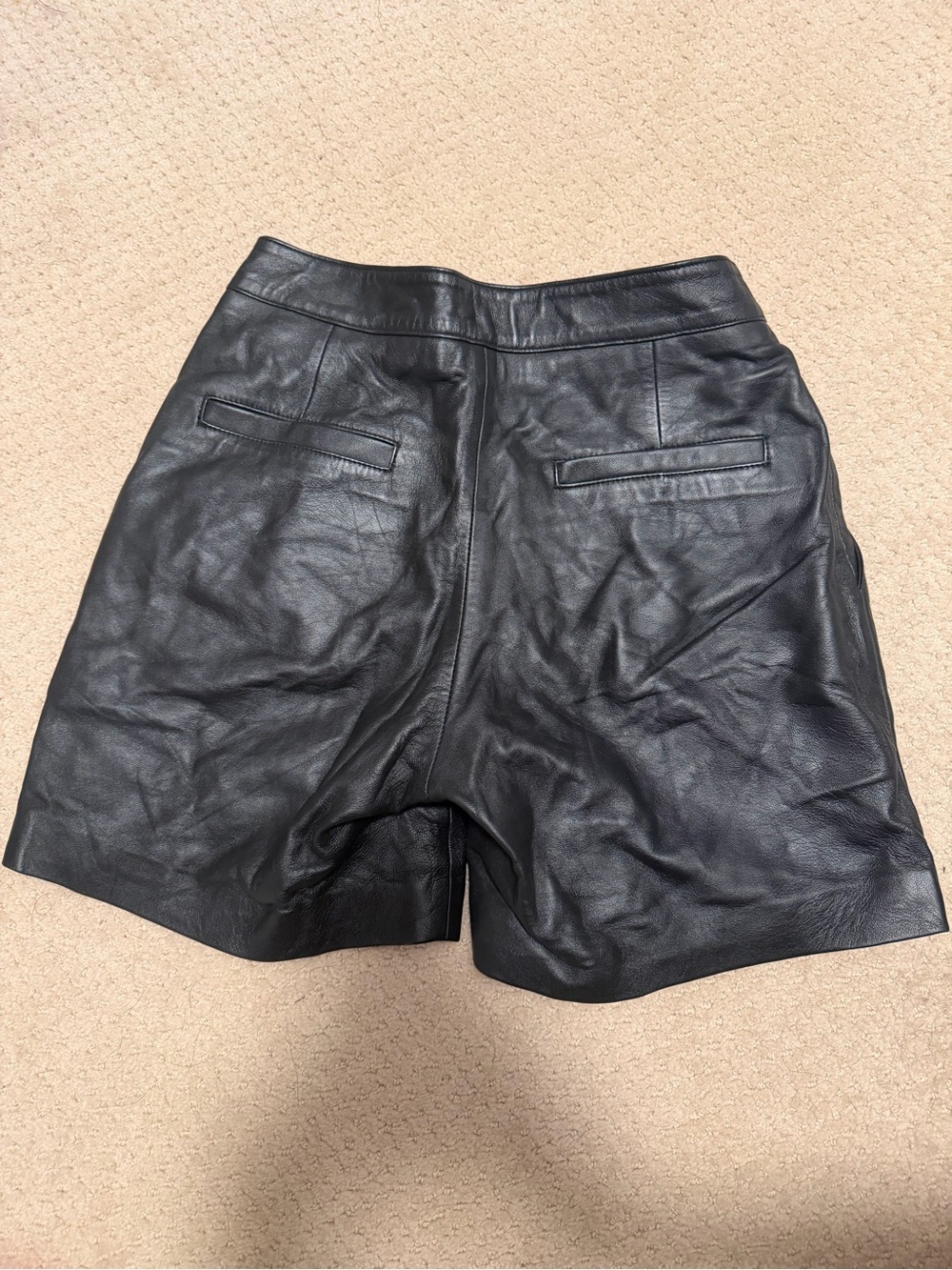 Black Leather Bermuda Shorts - Timeless High-Rise Style